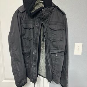 Buckle Charcoal Military Jacket